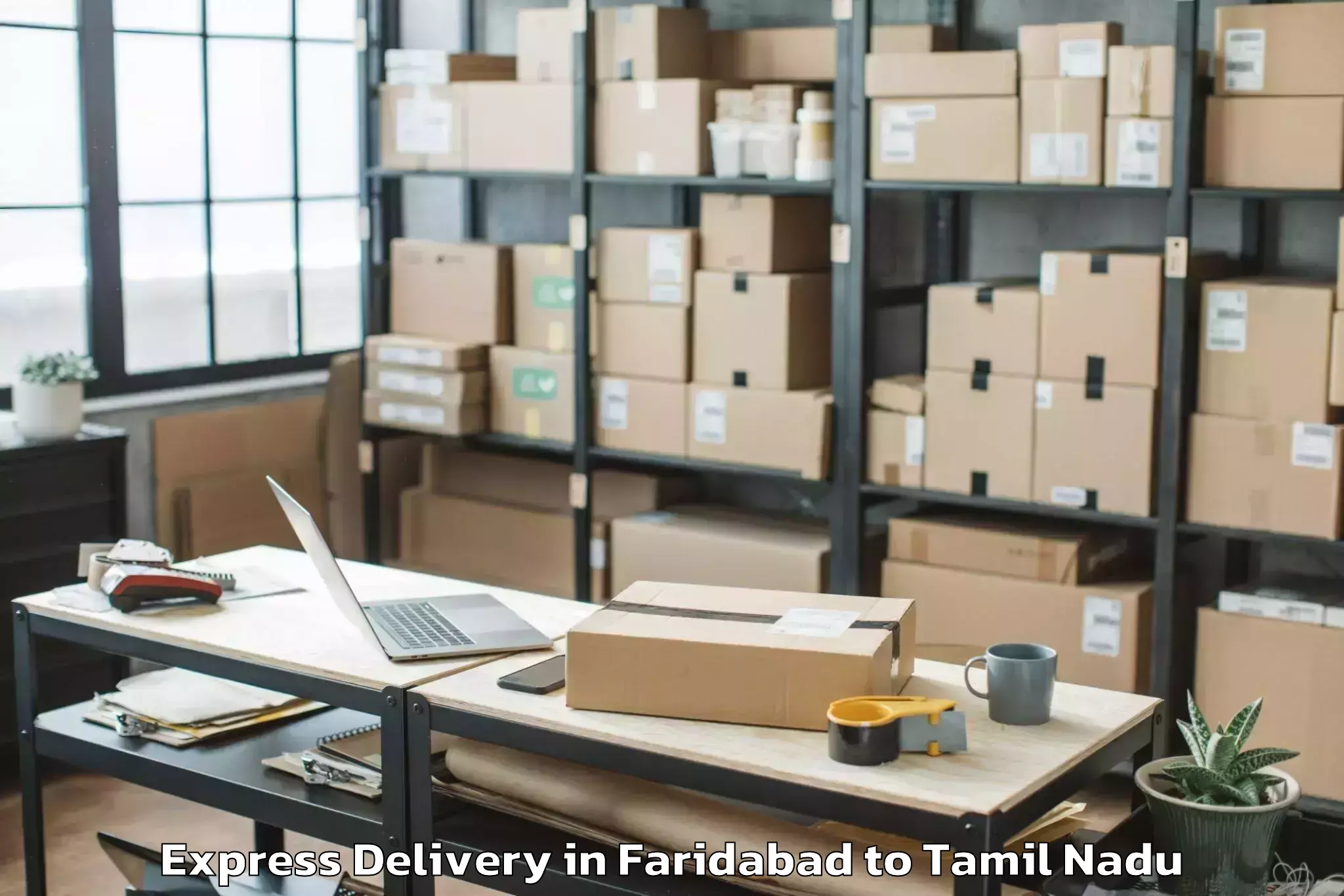 Top Faridabad to Omalur Express Delivery Available